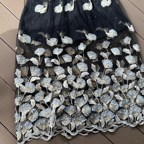 Metiso small Elegant Black Floral Dress - Picture 5 of 8